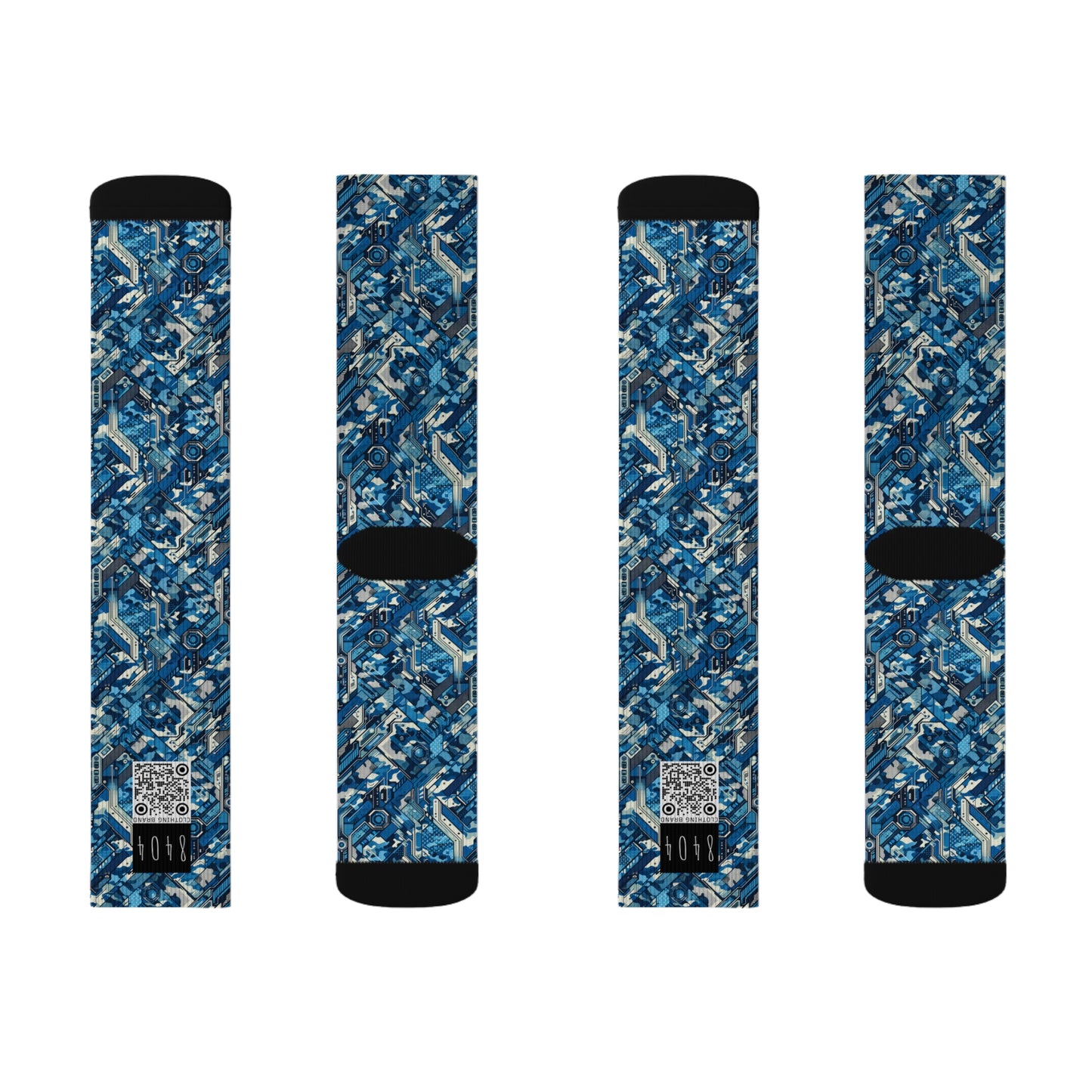 Tech Urban Camo Tech-Forward Streetwear With a Futuristic Military Edge Sublimation Socks - 8404 Design-39