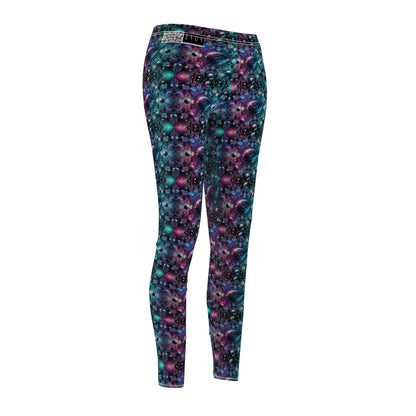 Galactic Hues Tech-Forward Cosmic Fusion Women's Cut & Sew Casual Leggings - 8404 Design-59
