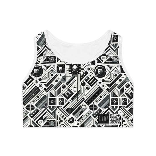 Digital Minimalism Minimalist Tech Sports Bra - 8404 Design-62