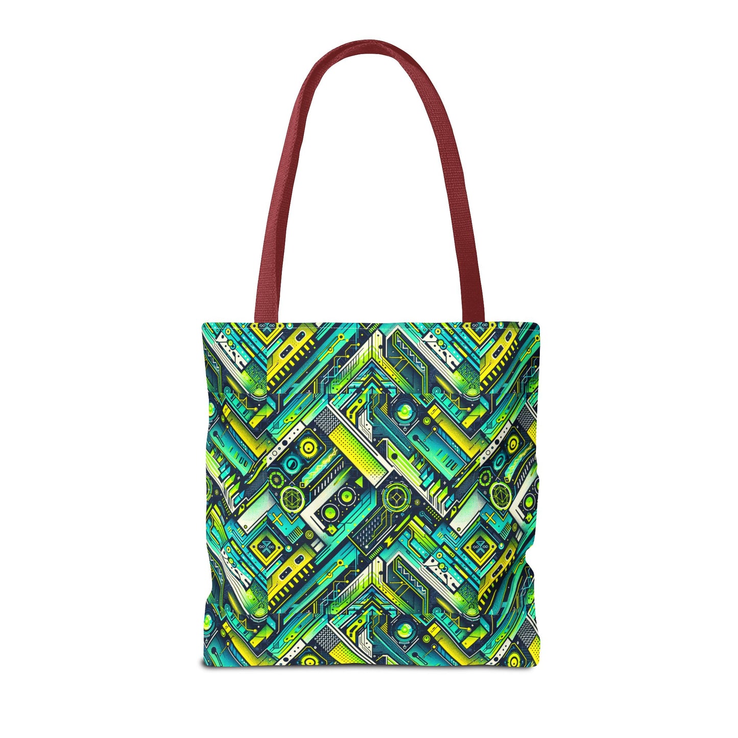Tech-Infused Neon Tech-Forward Streetwear Tote Bag - 8404 Design-52