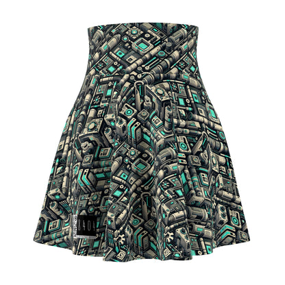 Tech Utility Fusion Modern Tech Streetwear Women's Skater Skirt - 8404 Design-49