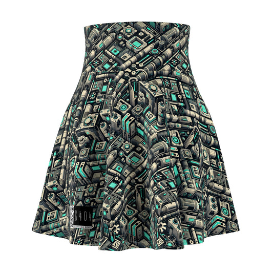 Tech Utility Fusion Modern Tech Streetwear Women's Skater Skirt - 8404 Design-49