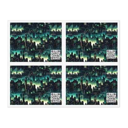 Tech Noir Aesthetics Tech-Forward Urban Dystopia Sticker Sheets - 8404 Design-72