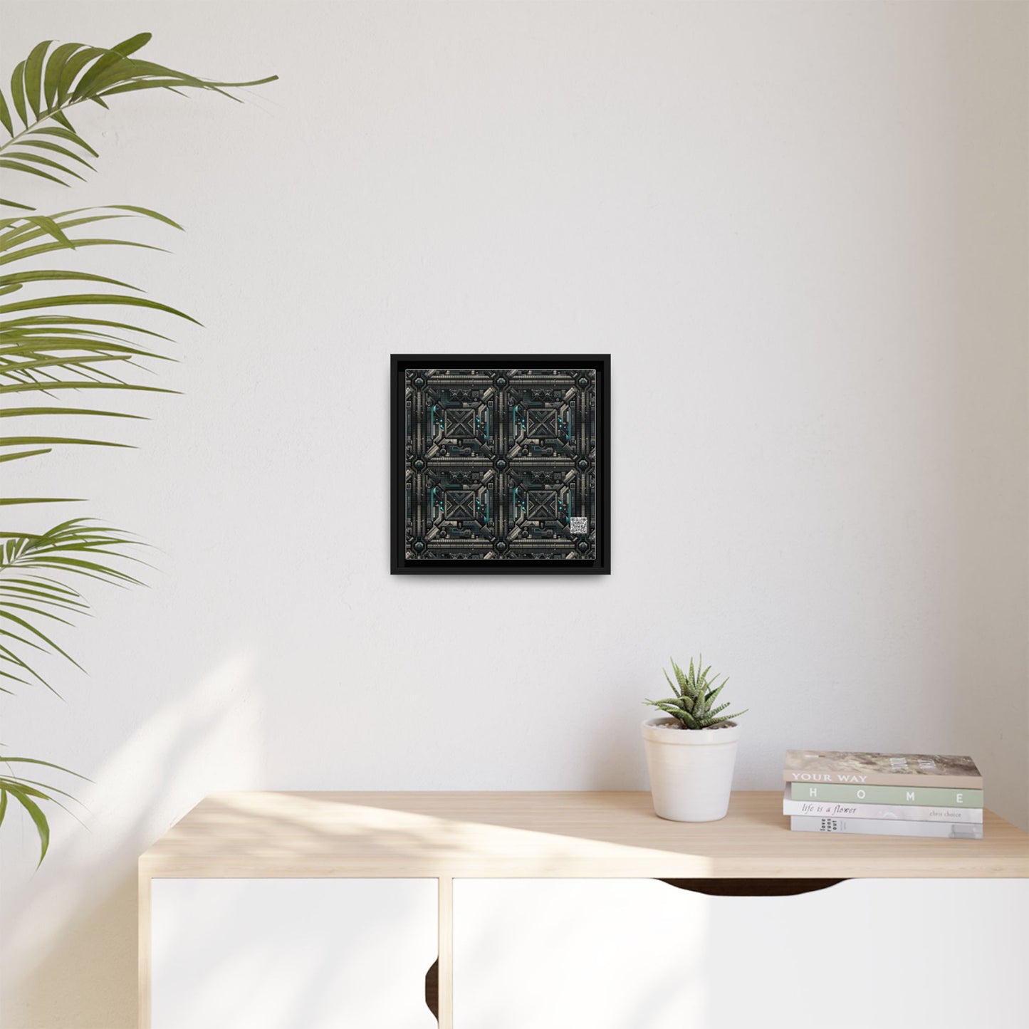 Tech Noir Futuristic Tech Aesthetic with a Dark Twist Matte Canvas, Framed (multi-color) - 8404 Design-59 B