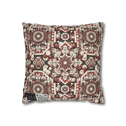Neo Jomon Sculptural Aesthetics Artisanal Streetwear Faux Suede Square Pillowcase - 8404 Design-55
