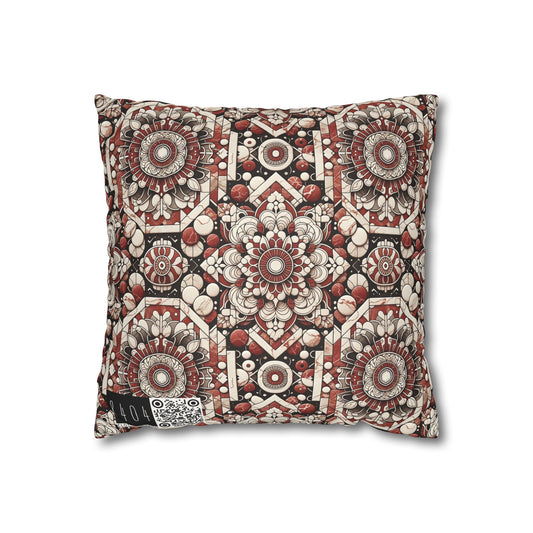 Neo Jomon Sculptural Aesthetics Artisanal Streetwear Faux Suede Square Pillowcase - 8404 Design-55