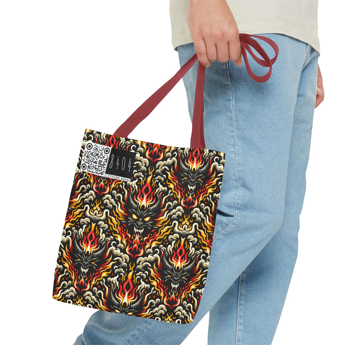 Flame Graphics Maximalist Streetwear Tote Bag - 8404 Design-59