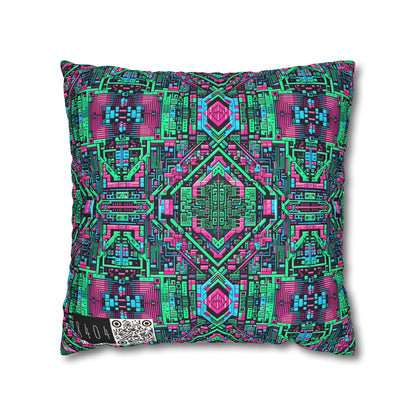 Digital Glitch Vibes Tech-Inspired Streetwear Faux Suede Square Pillowcase - 8404 Design-71