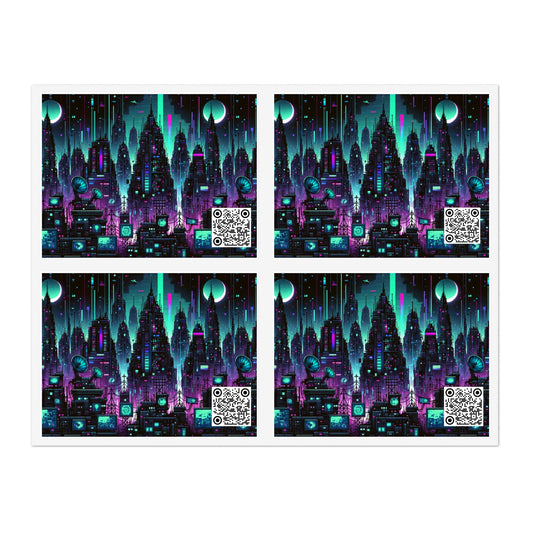 Tech Noir Graphics Futuristic Cyberpunk Sticker Sheets - 8404 Design-54
