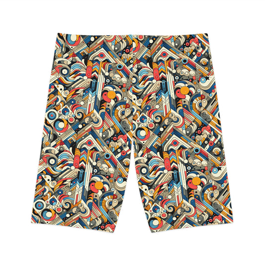 Abstract Graphic Art Modern Artistic Expression Women's Bike Shorts - 8404 Design-62