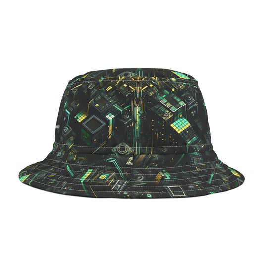 Tech Noir Graphics Tech-Inspired Streetwear Bucket Hat - 8404 Design-66