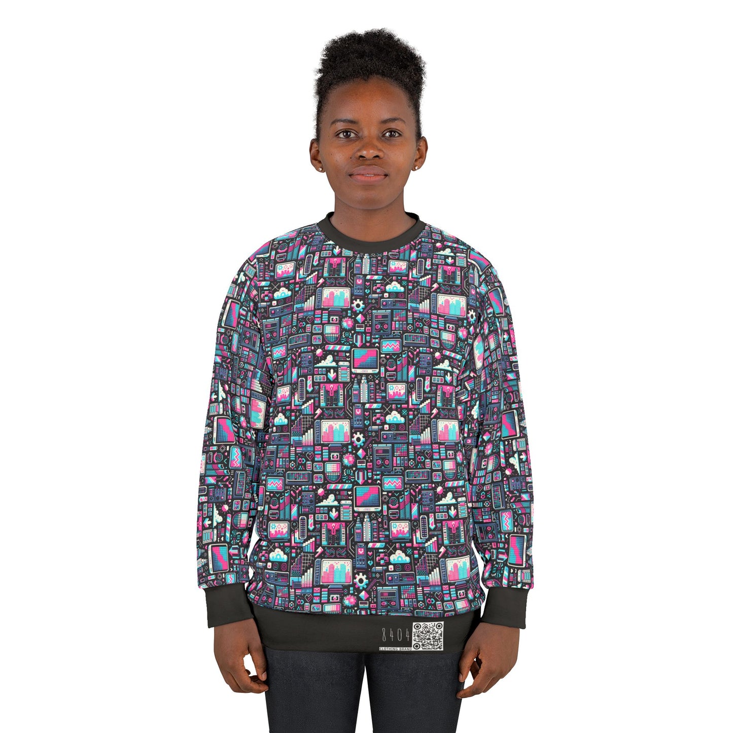 Digital Rebellion Youthful Streetwear with a Rebellious Digital Twist Sweatshirt - 8404 Design-71