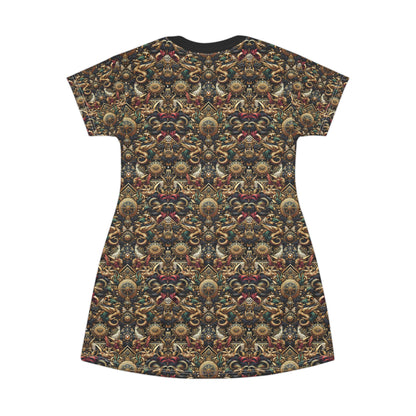 Digital Renaissance Luxurious Streetwear Inspired By Classical Art With a Modern Twist T-Shirt Dress - 8404 Design-76