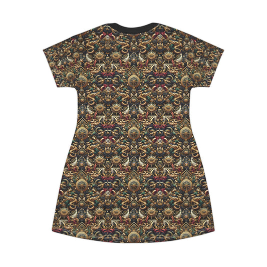 Digital Renaissance Luxurious Streetwear Inspired By Classical Art With a Modern Twist T-Shirt Dress - 8404 Design-76