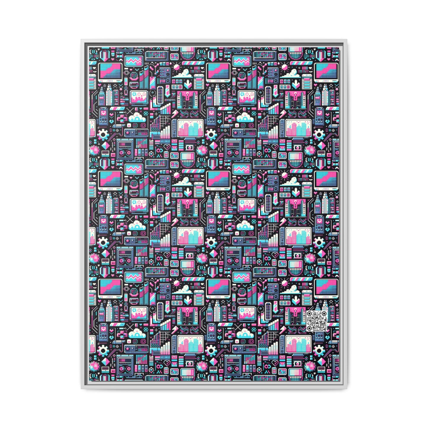 Digital Rebellion Youthful Streetwear with a Rebellious Digital Twist Matte Canvas, Framed (multi-color) - 8404 Design-71 A