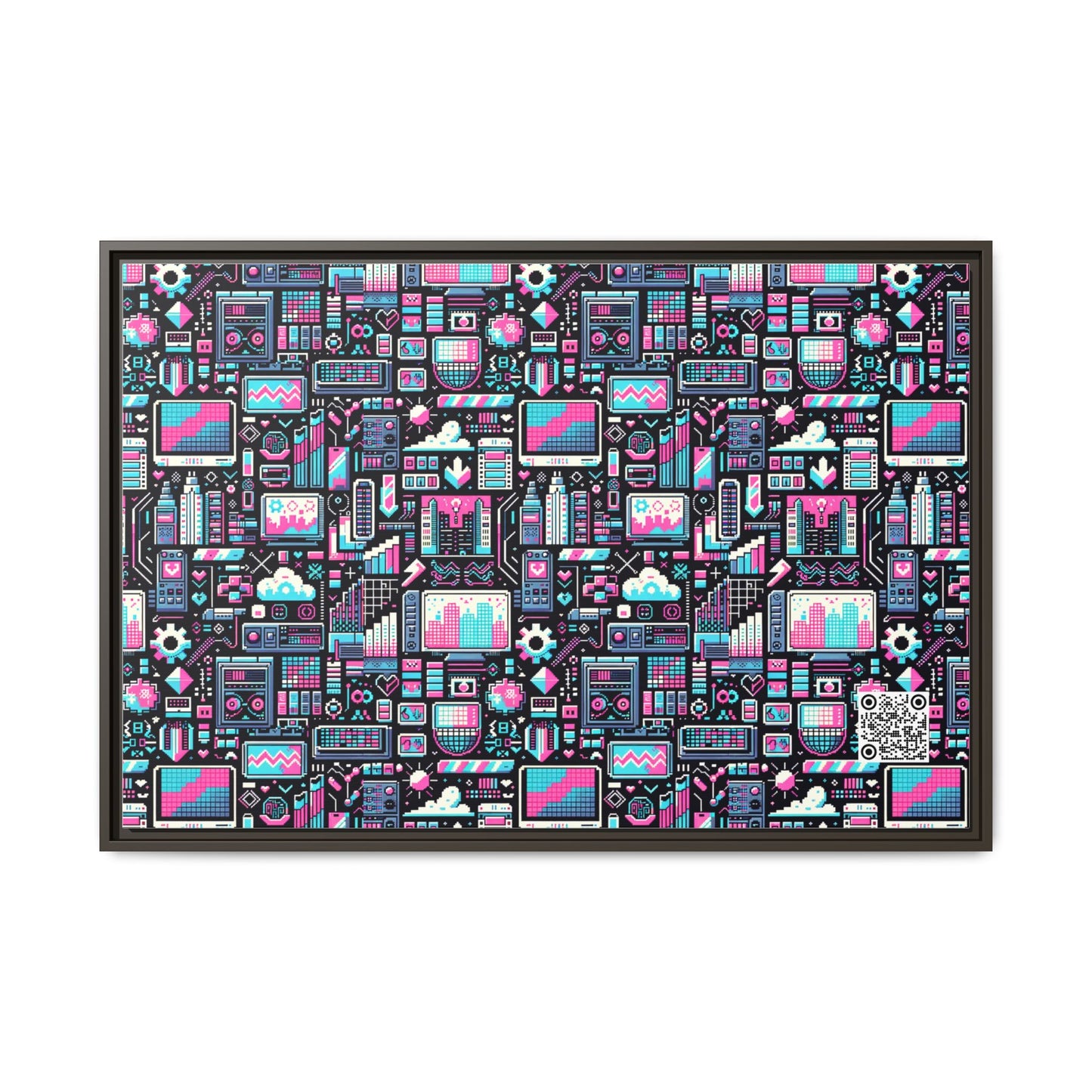 Digital Rebellion Youthful Streetwear with a Rebellious Digital Twist Matte Canvas, Framed (multi-color) - 8404 Design-71 A