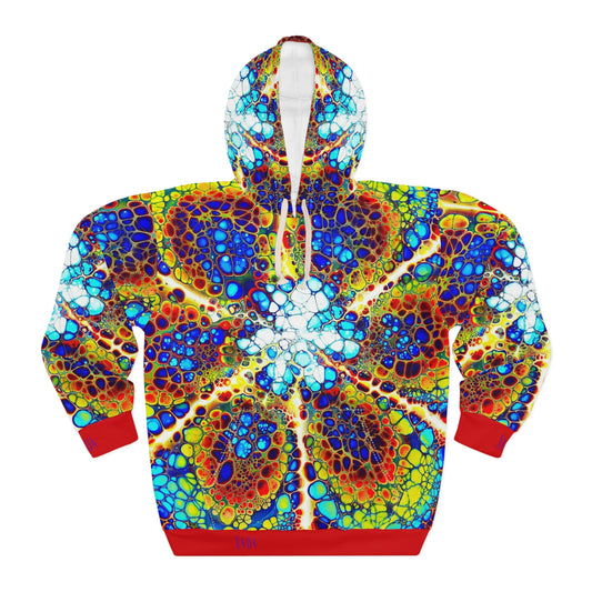 8404's Unisex Adult "Fusion Flower in Red" Fashion Pullover Hoodie