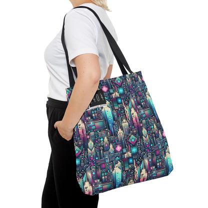 Digital Renaissance Tech-Forward Maximalism Tote Bag - 8404 Design-56