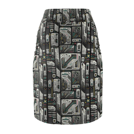 Tech Utility Gear Tech-Forward Minimalism Women's Pencil Skirt - 8404 Design-45