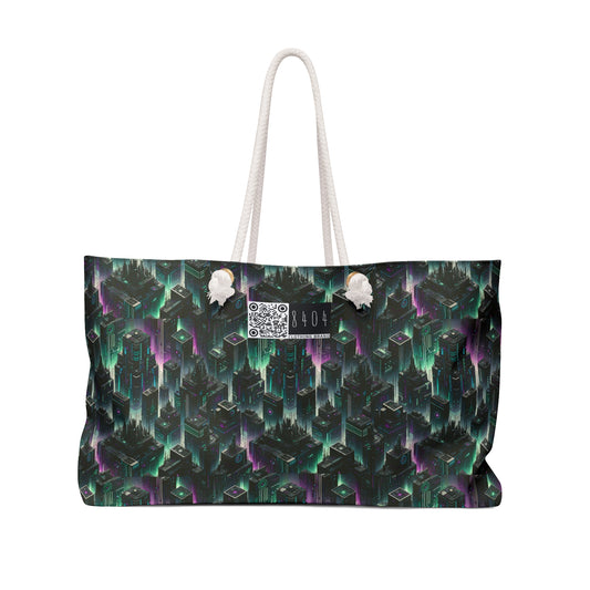 Tech Noir Aesthetics Tech-Forward Urban Dystopia Weekender Bag - 8404 Design-44
