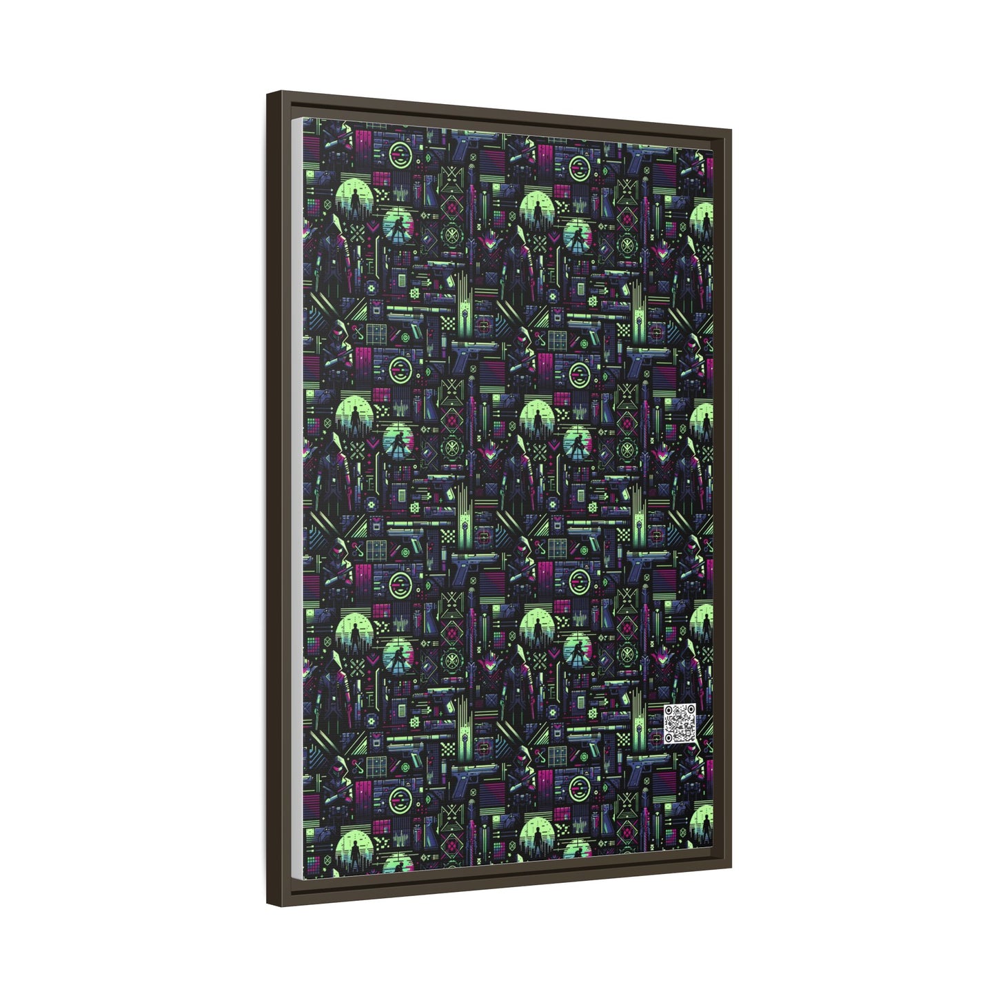 Tech Noir Futuristic Cyberpunk Matte Canvas, Framed (multi-Color) - 8404 Design-63 A