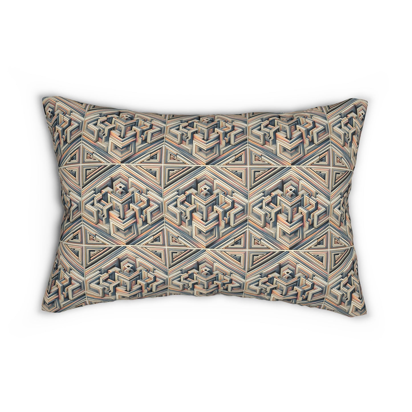 Tech Illusion Graphics Futuristic Artistry Spun Polyester Lumbar Pillow - 8404 Design-52 S