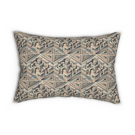 Tech Illusion Graphics Futuristic Artistry Spun Polyester Lumbar Pillow - 8404 Design-52 S