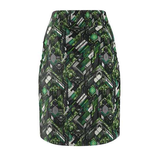 Tech Camo Fusion Tech-Forward Streetwear With a Futuristic Edge Women's Pencil Skirt - 8404 Design-58