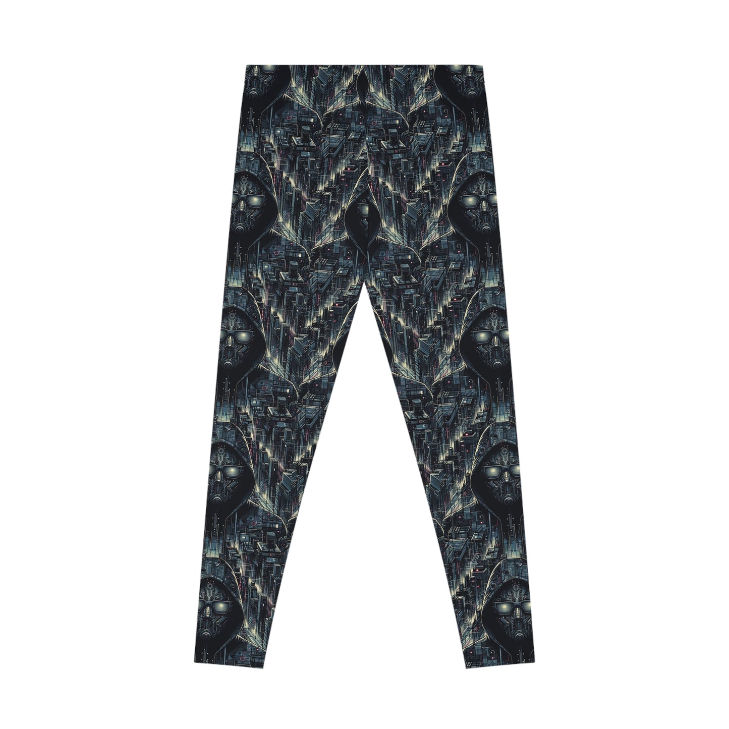 Tech Noir Aesthetics Sleek Tech Streetwear Stretch Leggings - 8404 Design-56