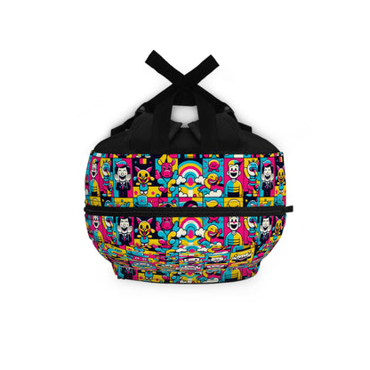 Neon Pop Playful Pop Culture Mashup Backpack - 8404 Design-60