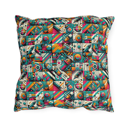 Graffiti Fusion Modern Street Art Fusion Outdoor Pillow - 8404 Design-58