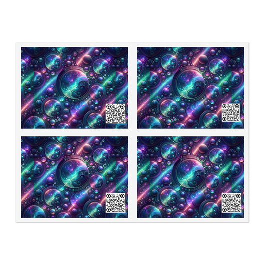 Iridescent Tech Fusion Tech-Forward Streetwear Sticker Sheets - 8404 Design-51