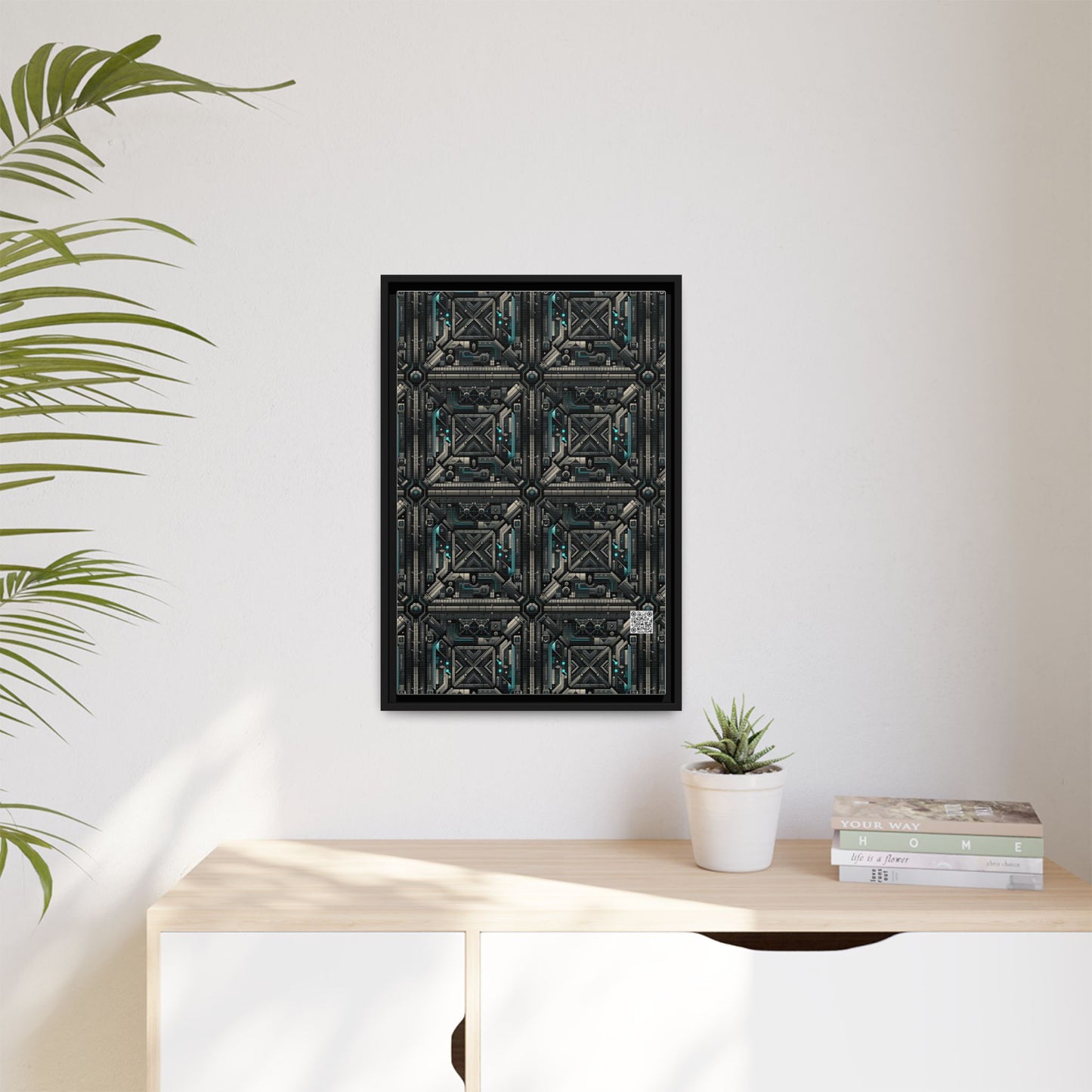 Tech Noir Futuristic Tech Aesthetic with a Dark Twist Matte Canvas, Framed (multi-color) - 8404 Design-59 B