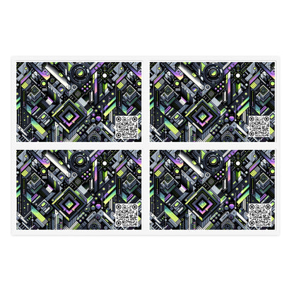 Retro Futurism Graphics Tech-Forward Streetwear Sticker Sheets - 8404 Design-49
