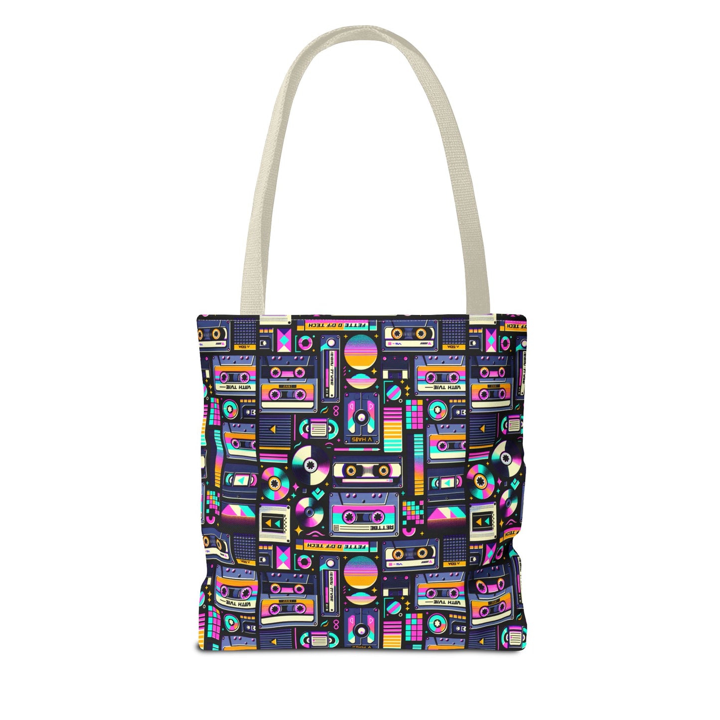 Digital Nostalgia Tech-Inspired Retro Fusion Tote Bag - 8404 Design-48