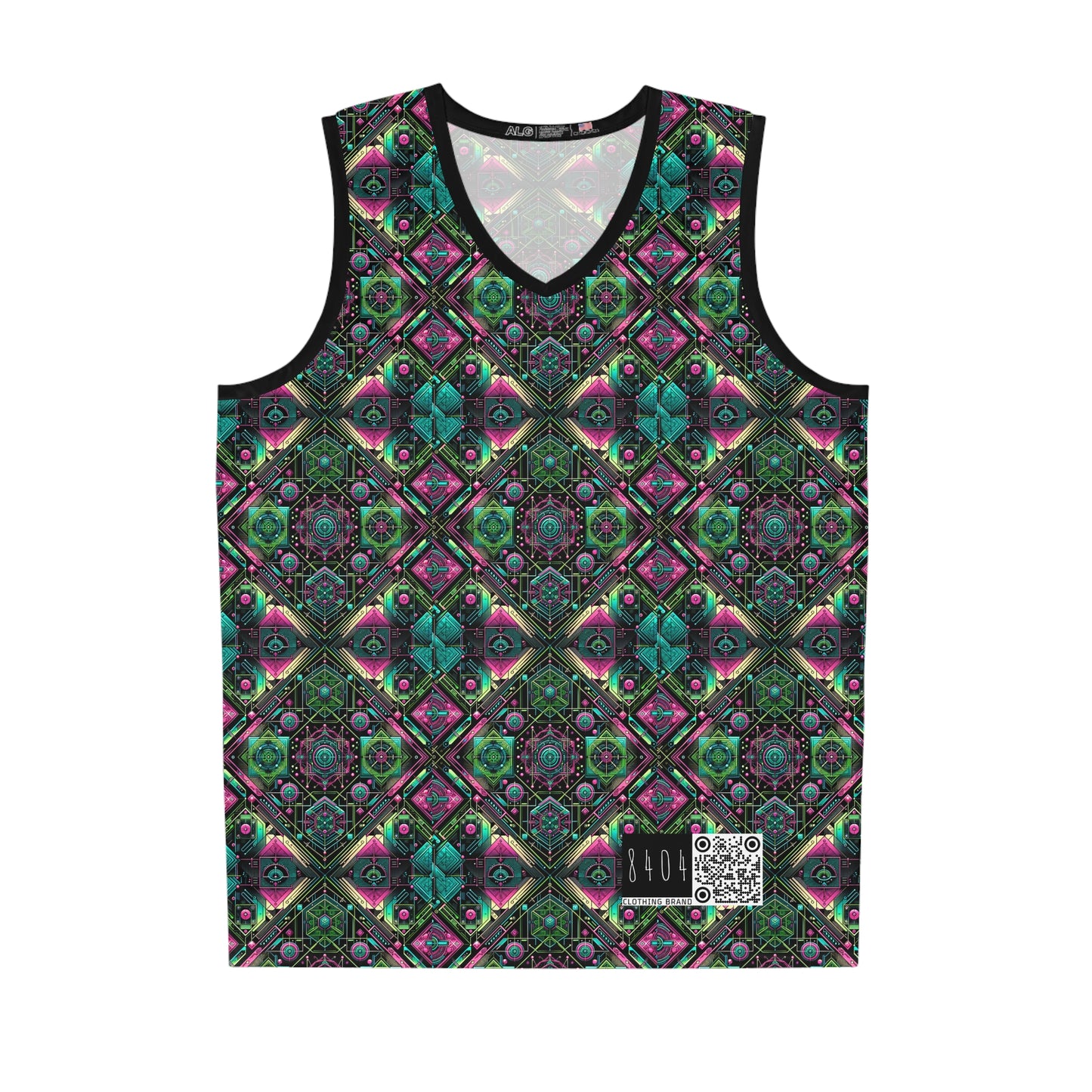 Tech-Infused Graphics Tech-Forward Streetwear Basketball Jersey - 8404 Design-45