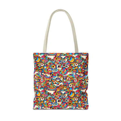 Neon Pop Playful Pop Culture Mashup Tote Bag - 8404 Design-62