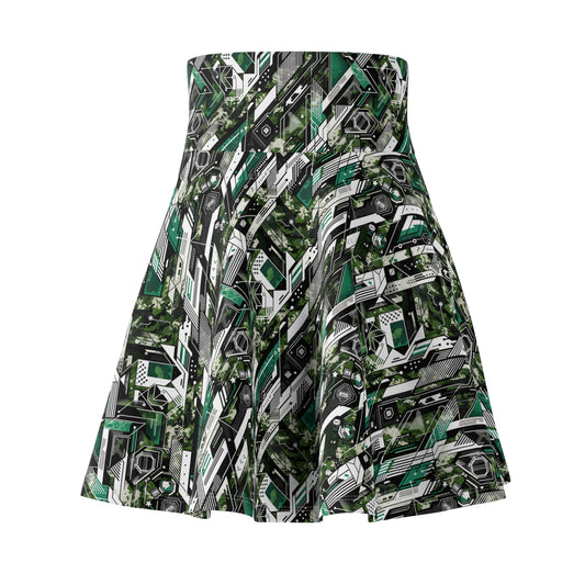 Tech Camo Fusion Tech-Forward Streetwear With a Futuristic Edge Women's Skater Skirt - 8404 Design-63
