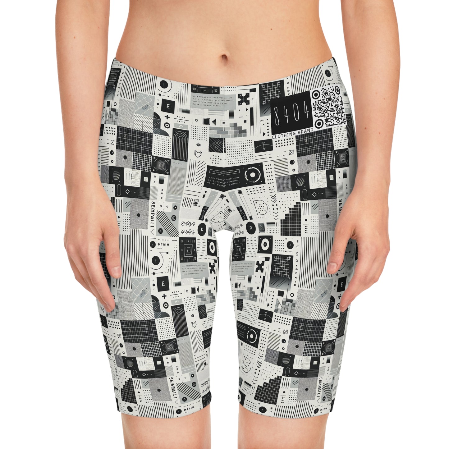 Digital Minimalism Minimalist Tech Women's Bike Shorts - 8404 Design-50