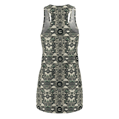 Cyber Garden Party Tech Garden Extravaganza Women's Cut & Sew Racerback Dress - 8404 Design-54