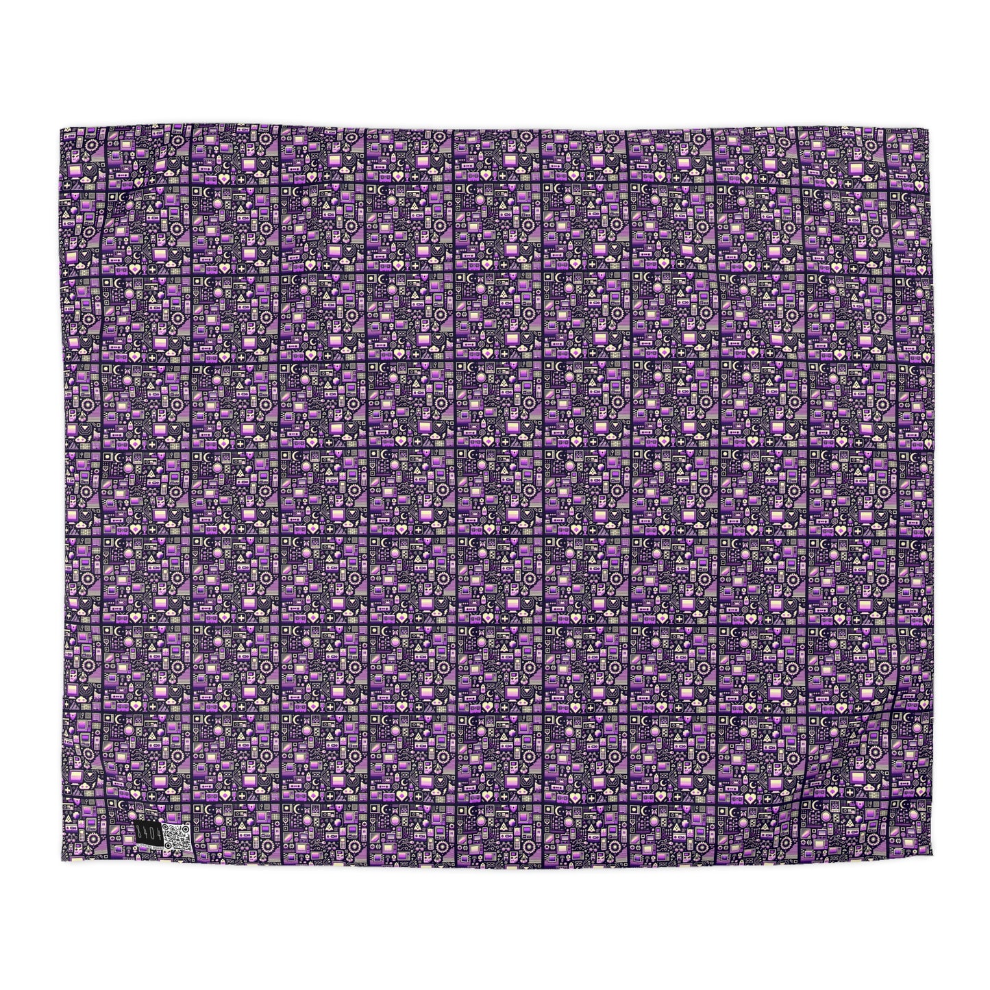 Digital Nostalgia Remix Modern Vintage Fusion Microfiber Duvet Cover - 8404 Design-54