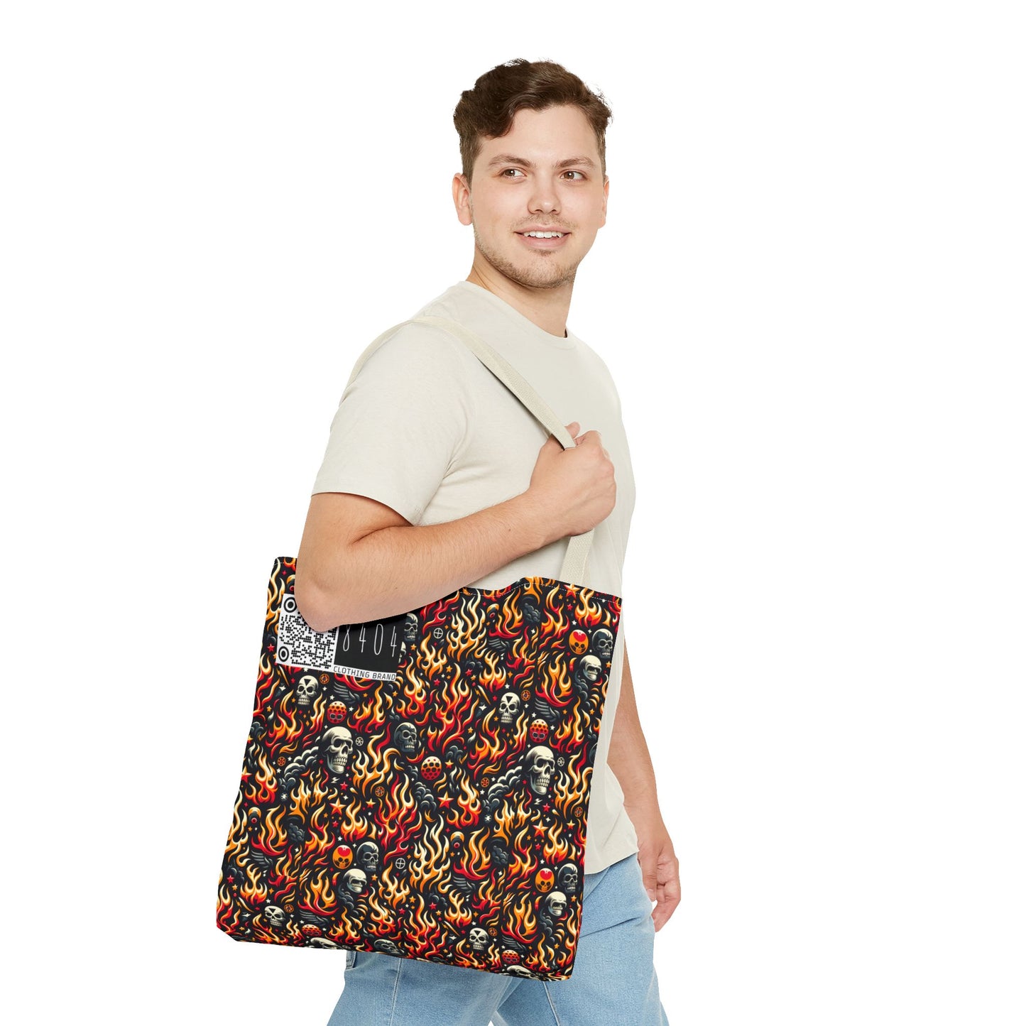 Flame Graphics Maximalist Streetwear Tote Bag - 8404 Design-76
