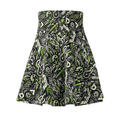 Graffiti Tech Fusion Bold Streetwear Fusion Women's Skater Skirt - 8404 Design-59