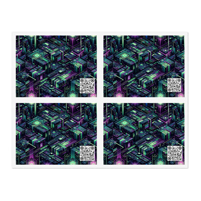 Tech Noir Aesthetics Tech-Forward Urban Dystopia Sticker Sheets - 8404 Design-43