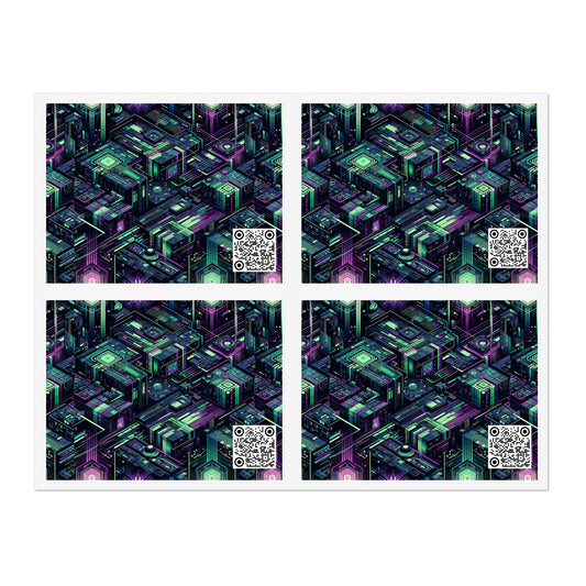 Tech Noir Aesthetics Tech-Forward Urban Dystopia Sticker Sheets - 8404 Design-43
