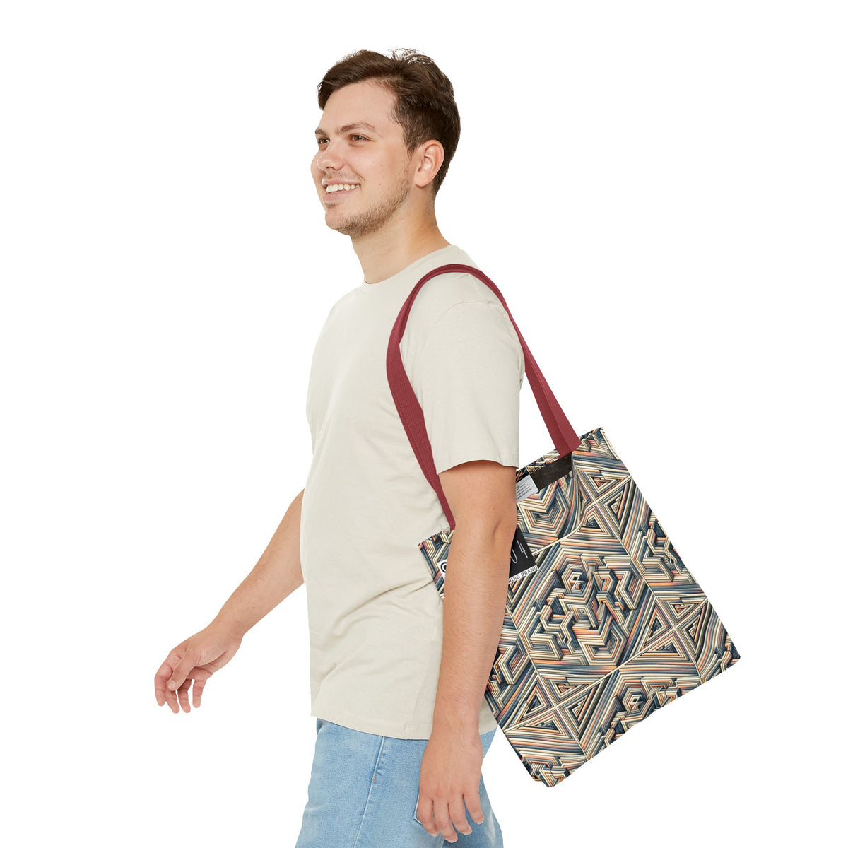 Tech Illusion Graphics Futuristic Artistry Tote Bag - 8404 Design-52