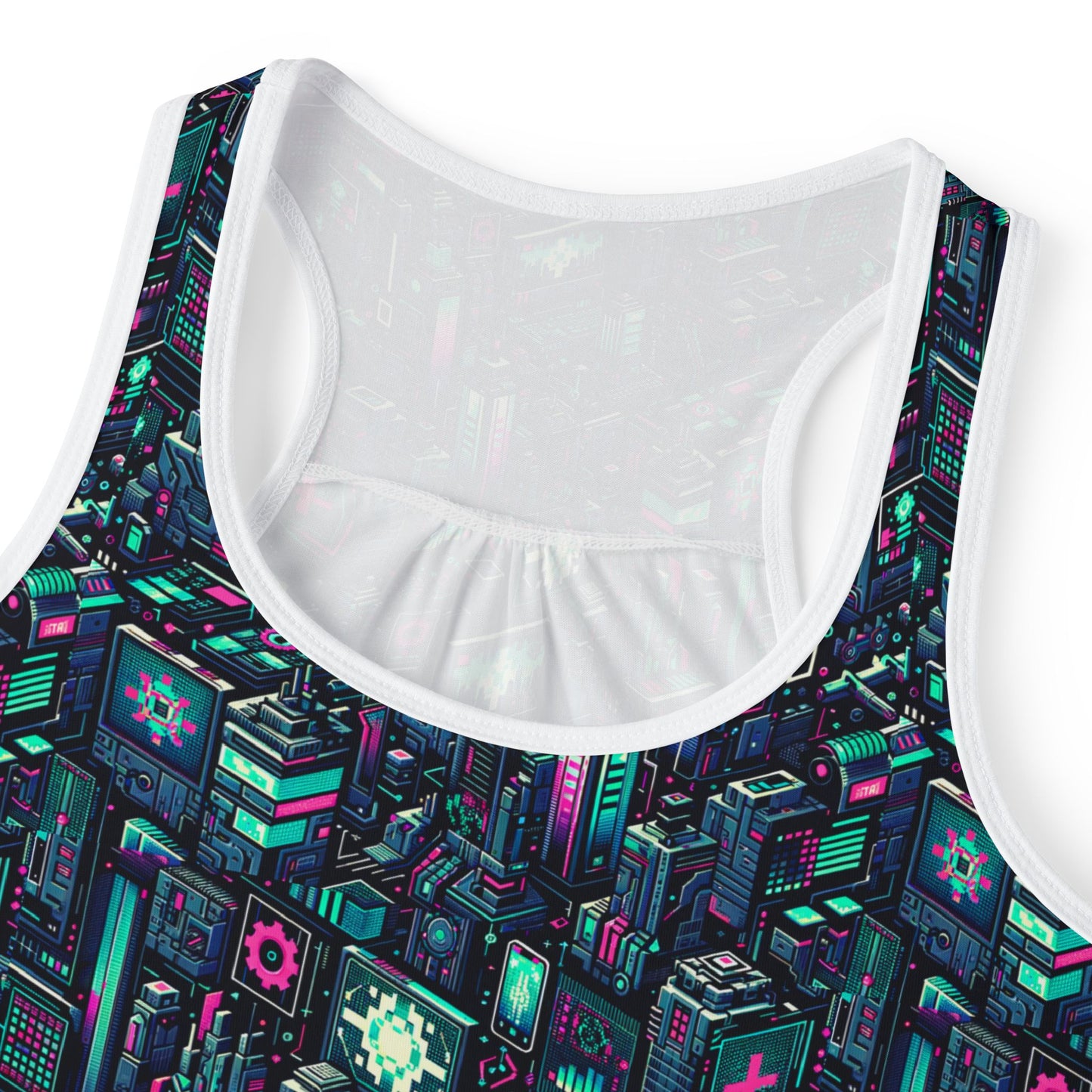 Digital Rebellion Tech-Inspired Streetwear Women's Tank Top - 8404 Design-58
