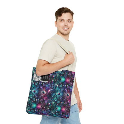 Galactic Hues Tech-Forward Cosmic Fusion Tote Bag - 8404 Design-59
