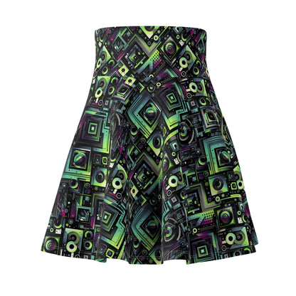 Tech-Tonal Graphics Tech-Forward Streetwear Women's Skater Skirt - 8404 Design-62