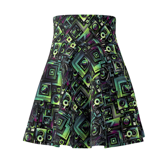 Tech-Tonal Graphics Tech-Forward Streetwear Women's Skater Skirt - 8404 Design-62